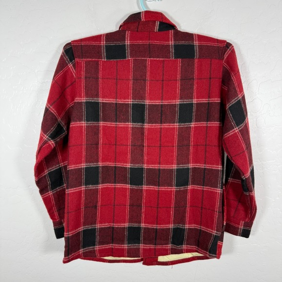 Makers Mark Shirt Mens‎ Medium Red Button Up Flannel Shacket Outdoor Plaid - Picture 5 of 10